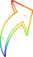 rainbow gradient line drawing cartoon pointing arrow png