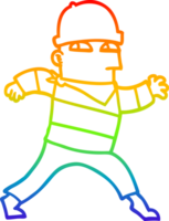 rainbow gradient line drawing cartoon thief png