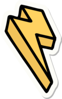 tattoo style sticker of lightning  bolt png