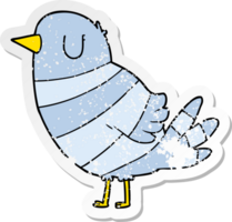 distressed sticker of a cartoon bird png