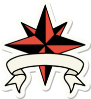 Tattoo-Aufkleber mit Banner eines Sterns png