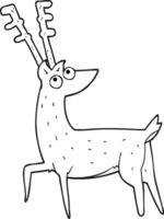 black and white cartoon stag png