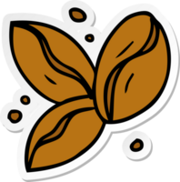 sticker cartoon doodle of three coffee beans png