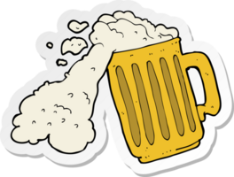 sticker of a cartoon mug of beer png