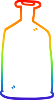 Garrafa de vidro transparente desenho de desenho de linha de gradiente de arco-íris png