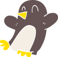 pinguino danzante di doodle del fumetto png