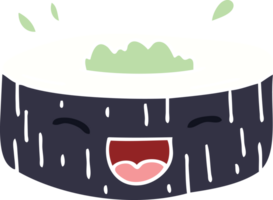 sushi heureux dessin animé dessiné à la main excentrique png