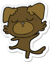 adesivo di un simpatico cane cartone animato png