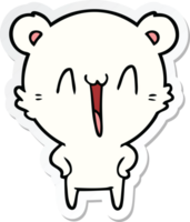 klistermärke av en glad isbjörn tecknad png