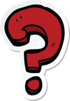 sticker of a cartoon question mark png