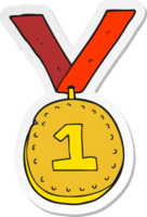 klistermärke av en tecknad serie först plats medalj png