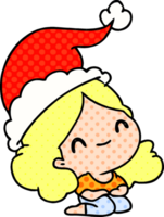 dibujos animados de navidad de chica kawaii png