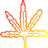 desenho de linha de gradiente quente desenho de folha de maconha png