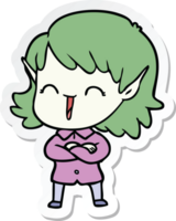 sticker of a cartoon elf girl png