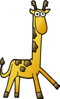 girafa engraçada do doodle dos desenhos animados png