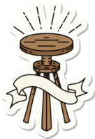 sticker of tattoo style wooden stool png