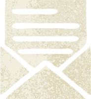 envelope e carta de desenho animado estilo ilustração retrô png