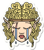 crying elf barbarian character face sticker png