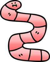 skurriler Farbverlauf schattierter Cartoon-Wurm png