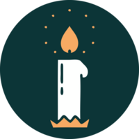 tattoo style icon of a candle png