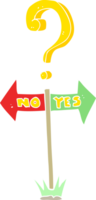 flat color illustration of a cartoon yes and no sign png