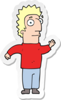 sticker van een cartoonman die zwaait png