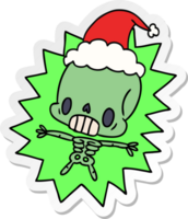 kerst sticker cartoon van kawaii skelet png