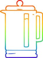 rainbow gradient line drawing cartoon electric kettle png