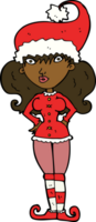 cartoon santa's helper woman png