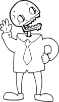 black and white cartoon zombie businessman png