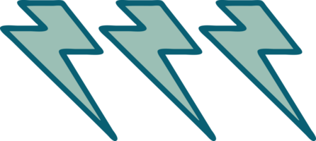 tattoo style icon of lightning  bolts png