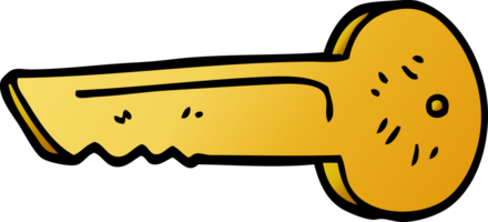cartoon doodle gold key png