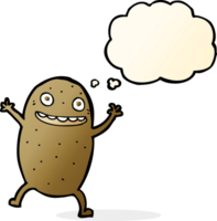 cartoon happy potato with thought bubble png