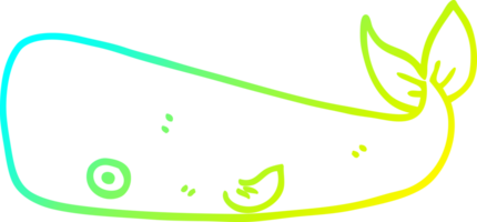 cold gradient line drawing cartoon whale png