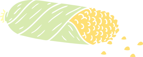 caricatura, garabato, de, fresco, maíz en la mazorca png