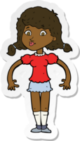 sticker of a cartoon pretty girl png