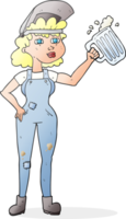 cartoon hard working woman with beer png