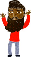 cartoon bearded man waving arms png