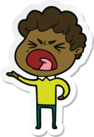 sticker van een cartoon woedende man png