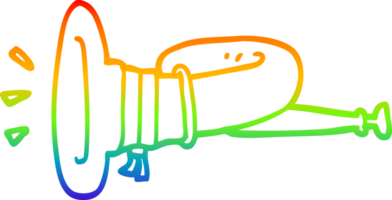 rainbow gradient line drawing cartoon curled horn instrument png