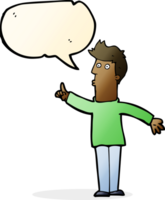 cartoon man advising caution with speech bubble png