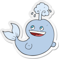 sticker of a cartoon whale spouting water png