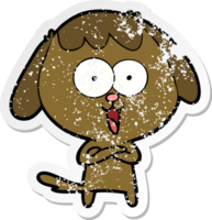 vinheta angustiada de um cachorro fofo de desenho animado png