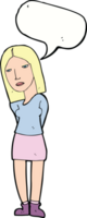 cartoon woman waiting with speech bubble png