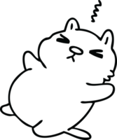 quirky line drawing cartoon cat png