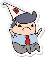 Sticker cartoon kawaii man in cancre hat png