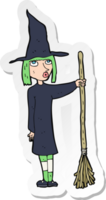 autocollant d'une sorcière de dessin animé png