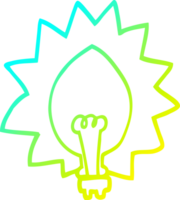 cold gradient line drawing cartoon light bulb png