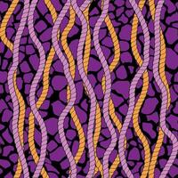 Continuous rope design on violet background. Pattern seamless for the textile industry. vector