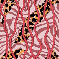 Continuous leopard print rope design. Pattern seamless for the textile industry. vector